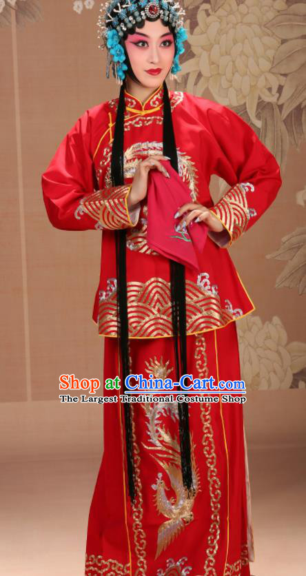 China Peking Opera Xiao Dan Red Dress Garments Traditional Opera Actress Clothing Beijing Opera Diva Costume