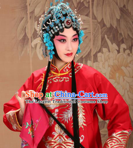 China Peking Opera Xiao Dan Red Dress Garments Traditional Opera Actress Clothing Beijing Opera Diva Costume