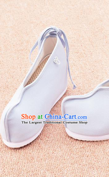 China National Women Shoes Traditional Hanfu Cloth Shoes Ancient Princess Light Blue Shoes