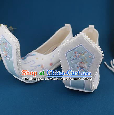 China Handmade Cloth Shoes Ancient Princess Embroidered Shoes Traditional Song Dynasty Shoes