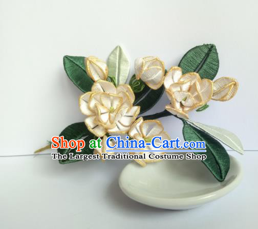 Chinese Traditional Song Dynasty Hanfu Hair Accessories Hairpin Ancient Princess Silk Jasmine Flower Hair Stick