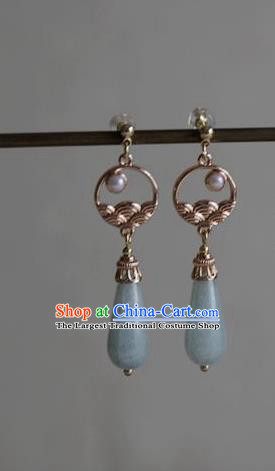 Chinese Ancient Princess Ear Jewelry Traditional Hanfu Golden Earrings Accessories