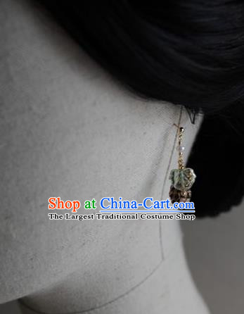 Chinese Ancient Song Dynasty Princess Ear Jewelry Traditional Hanfu Grape Earrings Accessories