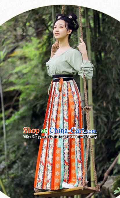 China Ancient Court Maid Hanfu Dress Traditional Tang Dynasty Palace Lady Historical Clothing Complete Set