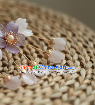 Chinese Handmade Ming Dynasty Hairpin Traditional Hanfu Hair Accessories Ancient Young Lady Plum Hair Stick