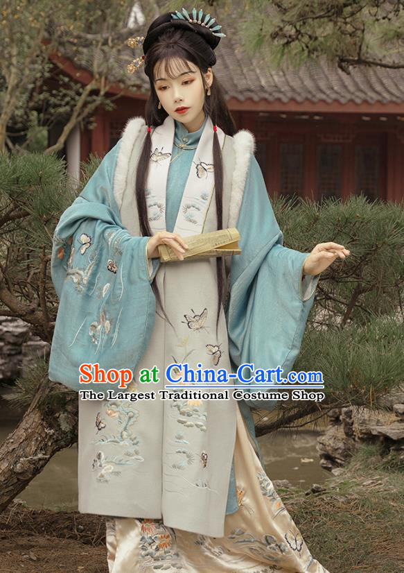 Traditional China Ming Dynasty Historical Clothing Ancient Noble Woman Hanfu Dress Apparels Full Set