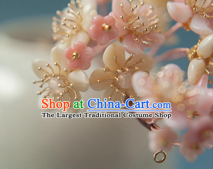 Chinese Handmade Flowers Hair Stick Traditional Ming Dynasty Hanfu Sakura Hairpin