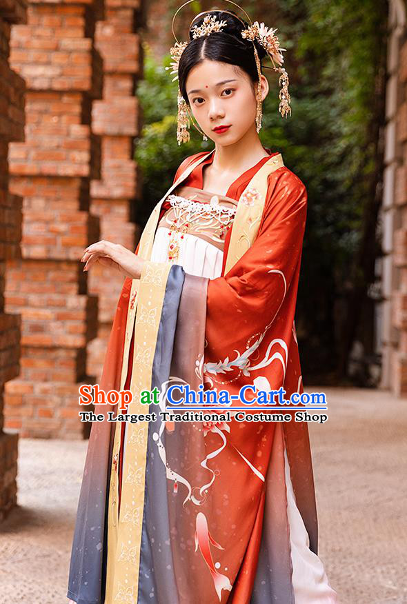 Traditional China Tang Dynasty Royal Princess Hanfu Dress Ancient Court Lady Historical Clothing