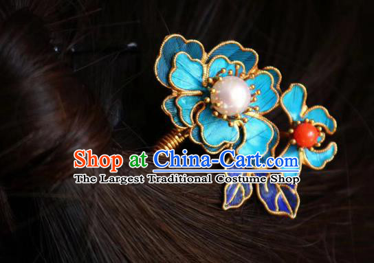 Chinese Handmade Qing Dynasty Court Hair Stick Traditional Ancient Imperial Consort Pearl Hairpin
