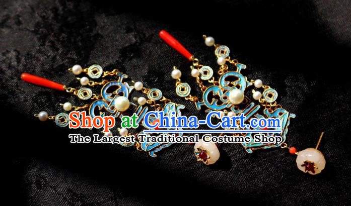 China Classical Wedding Ear Jewelry Traditional Cheongsam Jade Plum Blossom Earrings