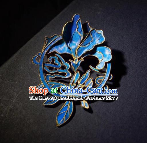China Handmade Cloisonne Mangnolia Brooch Accessories Traditional Qing Dynasty Breastpin Jewelry