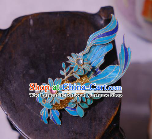 China Traditional Cheongsam Gems Breastpin Jewelry Handmade Filigree Goldfish Brooch Accessories