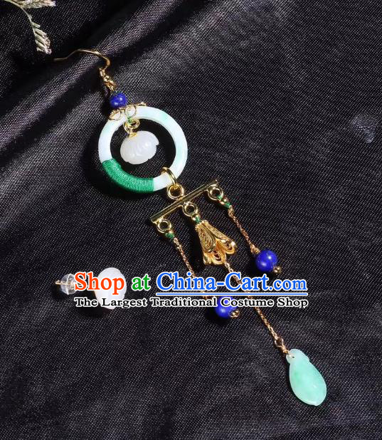 China Traditional Jade Ear Accessories Classical Cheongsam Tassel Earrings