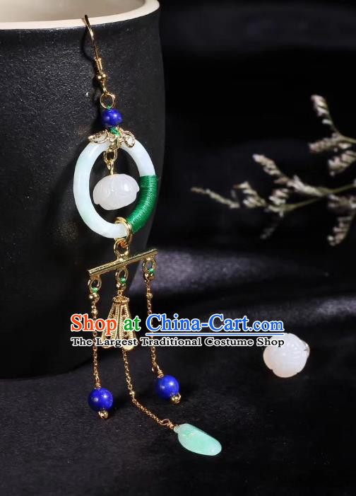 China Traditional Jade Ear Accessories Classical Cheongsam Tassel Earrings