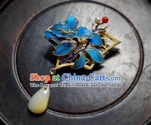 China Traditional Cheongsam Jade Breastpin Jewelry Handmade Brooch Accessories
