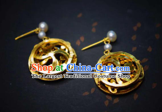 Handmade Chinese Cheongsam Ear Accessories Traditional Culture Jewelry Pearls Earrings