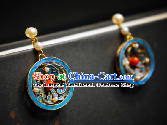 Handmade Chinese Cheongsam Ear Accessories Traditional Culture Jewelry Pearls Earrings