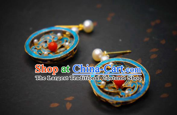 Handmade Chinese Cheongsam Ear Accessories Traditional Culture Jewelry Pearls Earrings