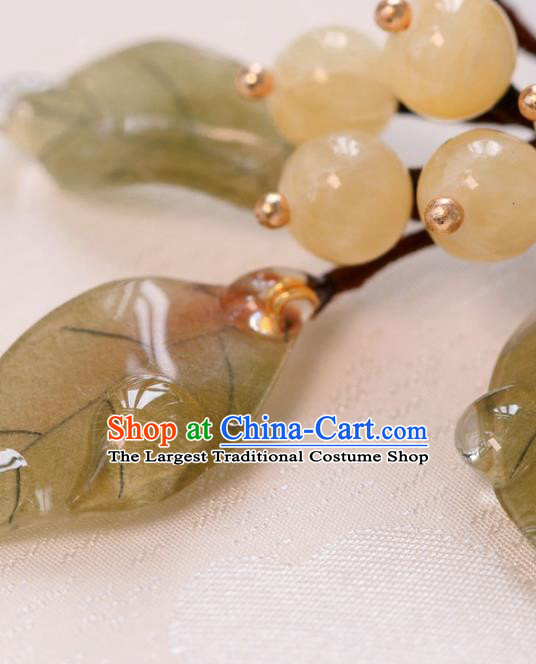China Hanfu Hair Stick Traditional Ming Dynasty Princess Loquat Hairpin Classical Hair Accessories