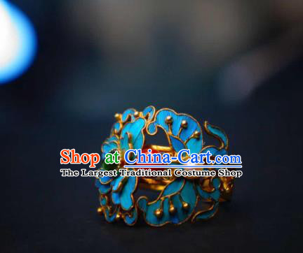 China Handmade Butterfly Ring Traditional Cheongsam Circlet Jewelry Jadeite Accessories