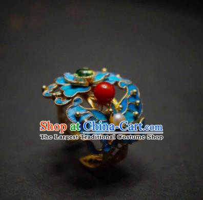 China Handmade Butterfly Ring Traditional Cheongsam Circlet Jewelry Jadeite Accessories