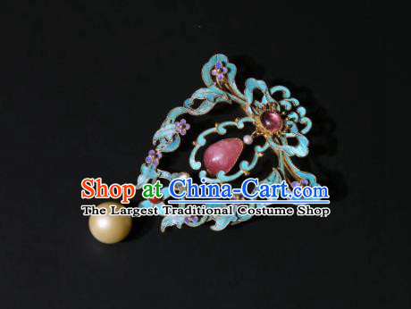 China Traditional Cheongsam Rose Quartz Breastpin Accessories Handmade Pearls Brooch