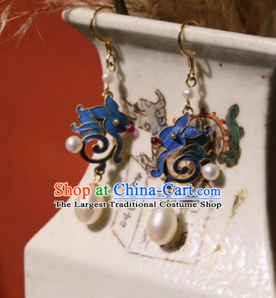 Handmade Chinese Pearls Earrings Cheongsam Ear Accessories Traditional Culture Jewelry