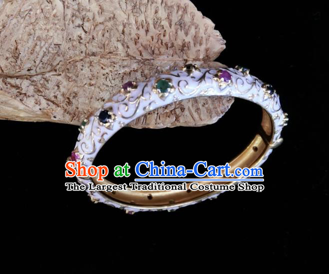 Handmade Chinese National Crystal Bracelet Enamel Gems Bangle Accessories