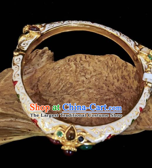 Handmade Chinese National Enamel Bracelet Gems Bangle Wristlet Accessories