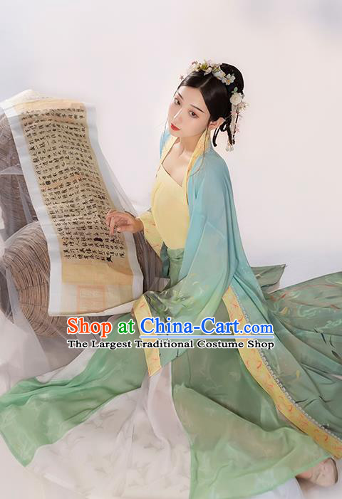 China Traditional Song Dynasty Historical Clothing Ancient Young Lady Hanfu Costume