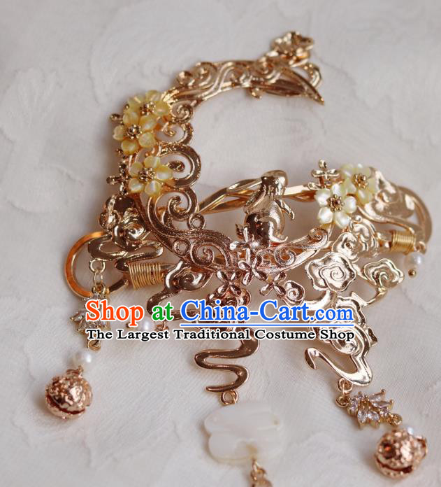China Classical Hanfu Hair Accessories Traditional Ming Dynasty Princess Hair Crown and Hairpin