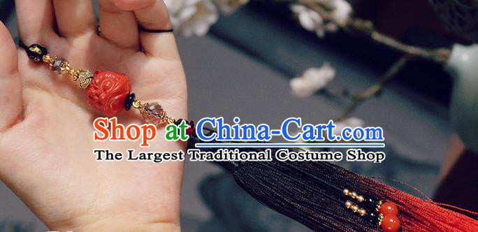Chinese Classical Cinnabar Tassel Pendant Traditional Hanfu Waist Accessories