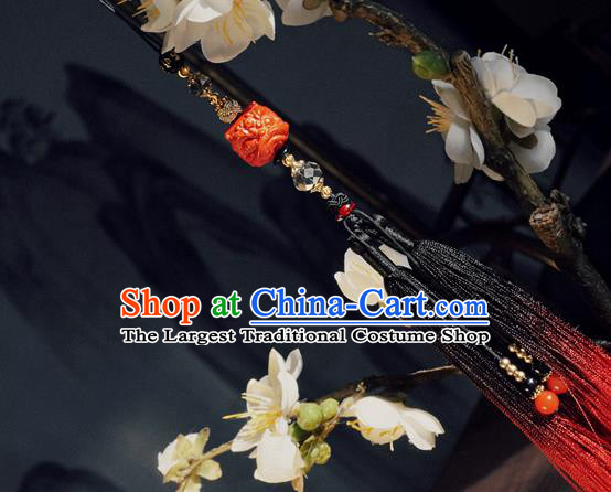 Chinese Classical Cinnabar Tassel Pendant Traditional Hanfu Waist Accessories