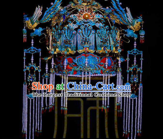 Chinese Traditional Ming Dynasty Wedding Phoenix Coronet Ancient Empress Pearls Hair Accessories