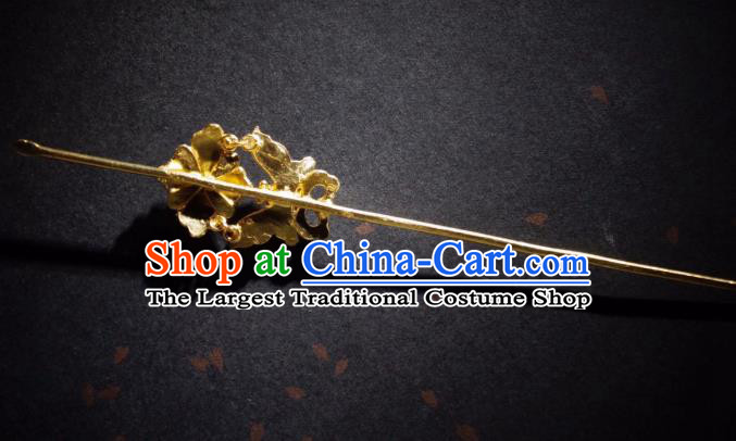 Chinese Qing Dynasty Pearl Hairpin Traditional Hair Jewelry Ancient Empress Blueing Butterfly Hair Stick