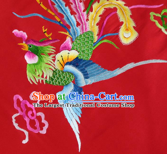 China Women Sexy Corset Handmade Embroidered Phoenix Red Silk Bellyband Traditional Stomachers Wedding Undergarment