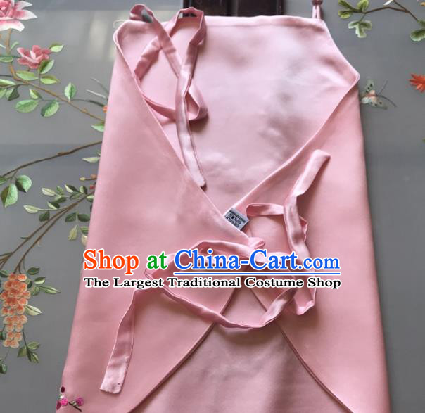 China Handmade Embroidered Plum Bamboo Pink Silk Bellyband Women Sexy Corset Traditional Undergarment Stomachers