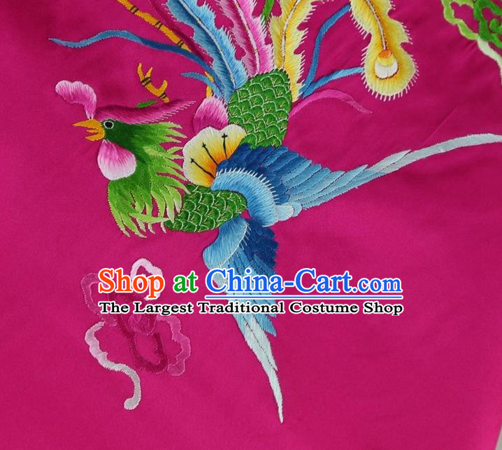 China Handmade Embroidered Phoenix Rosy Silk Bellyband Undergarment National Stomachers Traditional Women Sexy Corset