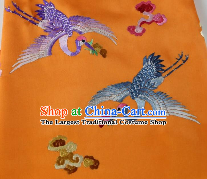China Traditional Women Stomachers Sexy Corset Handmade Embroidered Cranes Orange Silk Bellyband Undergarment