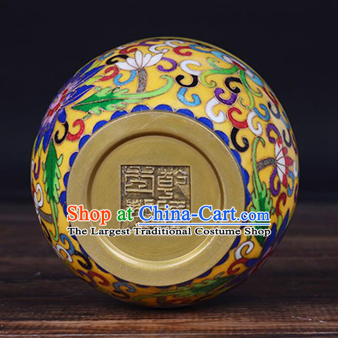 China Traditional Cloisonne Ornament Handmade Brass Cup