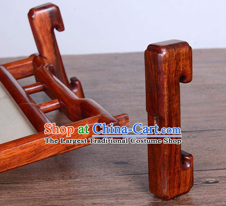 Chinese Handmade Rosewood Table Ornament Traditional Suzhou Embroidery Desk Screen