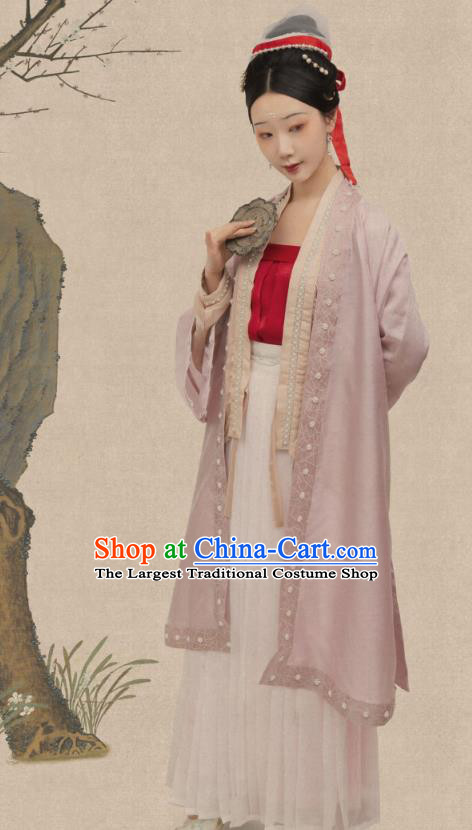 Traditional China Song Dynasty Court Lady Historical Costumes Ancient Imperial Consort Hanfu Clothing Complete Set