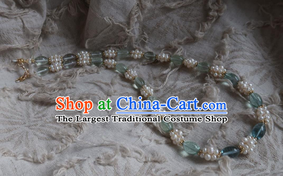 Handmade Chinese Necklet Accessories Traditional Hanfu Pearls Necklace