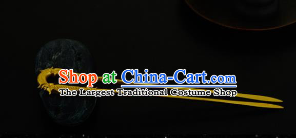China Ancient Palace Lady Golden Bamboo Hairpin Handmade Traditional Song Dynasty Princess Hair Stick