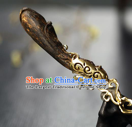 China Handmade Eaglewood Hairpin Traditional Cheongsam Mangnolia Hair Stick