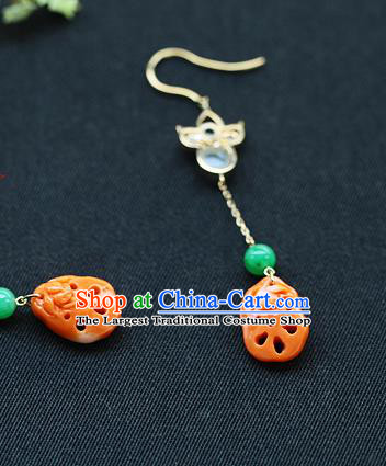 Chinese Handmade Ear Accessories Traditional Cheongsam Agate Earrings