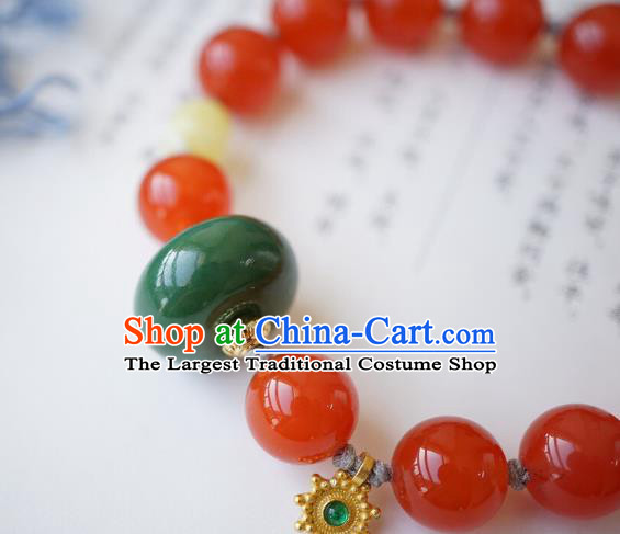 Chinese Traditional Wristlet Accessories Handmade Agate Beads Bracelet