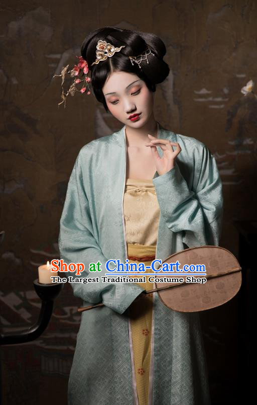 China Ancient Patrician Woman Hanfu Costumes Traditional Song Dynasty Female Historical Clothing