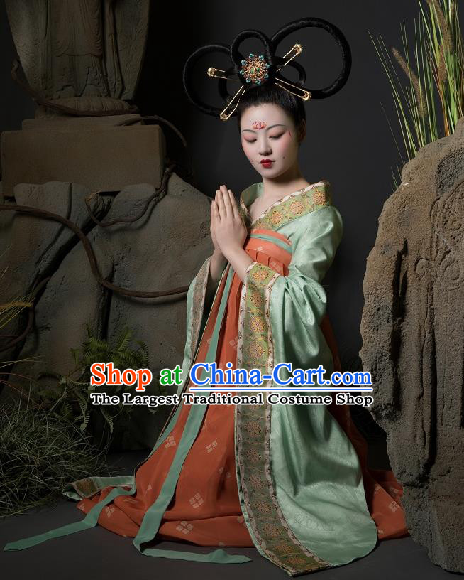 China Ancient Court Lady Hanfu Dress Traditional Early Tang Dynasty Palace Beauty Historical Costumes