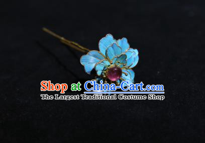 Chinese Handmade Plum Blossom Hairpin Traditional Hair Jewelry Ancient Qing Dynasty Princess Amethyst Hair Stick